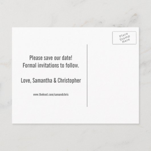 Großes Datum - Save the Date Postkarten (Rückseite)