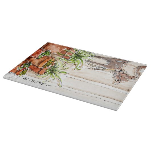 Großes dekoratives Glasschneiden-Brett Schneidebrett (Ecke)