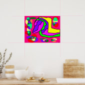 Großes Design Poster drucken lebhafte Farben (Küche)