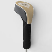 Grosses Diamantherz, Goldmonogramm, Skriptname Golf Headcover (angewinkelt)