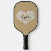 Grosses Diamantherz, Goldmonogramm, Skriptname Pickleball Schläger (Vorderseite)