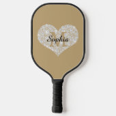 Grosses Diamantherz, Goldmonogramm, Skriptname Pickleball Schläger (Rückseite)