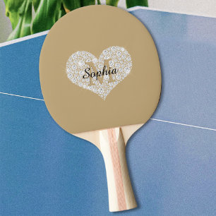Grosses Diamantherz, Goldmonogramm, Skriptname Tischtennis Schläger
