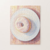 Großes Donut auf einem Teller Kunstpuzzle Puzzle (Vertikal)
