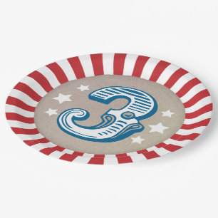 Großes drei Zirkus-Zirkuszelt-dritte Pappteller