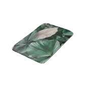 Grosses dunkles Blattmuster Badematte (Schrägansicht)