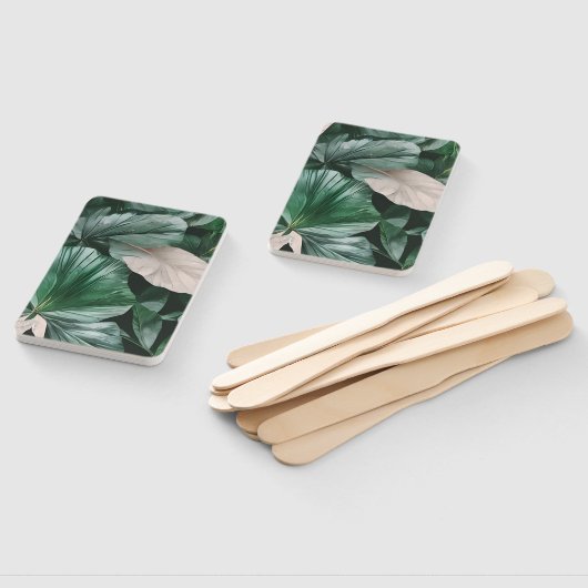 Grosses dunkles Blattmuster Fächer (Non-assembled)