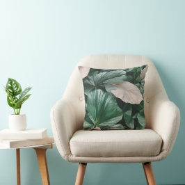 Grosses dunkles Blattmuster Kissen