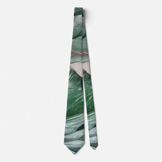 Grosses dunkles Blattmuster Krawatte (Vorderseite)