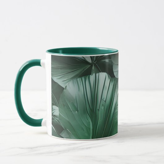 Grosses dunkles Blattmuster Tasse (Links)