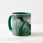 Grosses dunkles Blattmuster Tasse (Vorderseite Links)