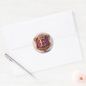 Großes E-Monogramm auf rotem Samt Runder Aufkleber (Umschlag)