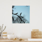 Großes Egret in einem Baum Poster (Küche)