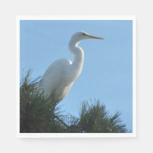 Großes Egret in Sunny Florida Serviette