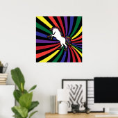 Großes Einhorn-Regenbogen-Poster Poster (Heimbüro)
