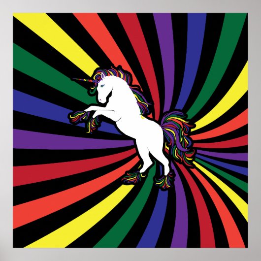 Großes Einhorn-Regenbogen-Poster Poster (Vorne)