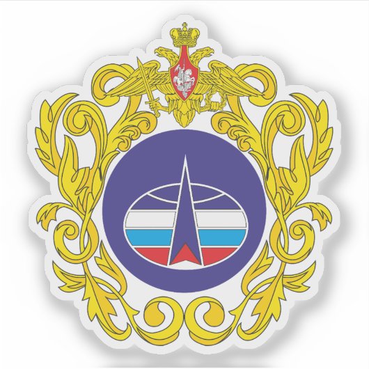 Großes Emblem der russischen Weltraumstreitkräfte Aufkleber (Vorderseite)