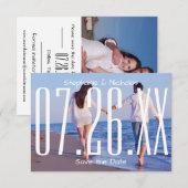 Großes Empire Datum & Foto-3x5Wedding Save the Dat Date (Vorne/Hinten)