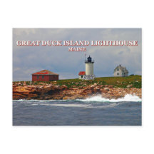 Großes Enteninsel Leuchtturm, Maine Postcard
