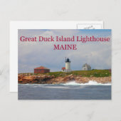 Großes Enteninsel Leuchtturm, Maine Postcard Postkarte (Vorne/Hinten)