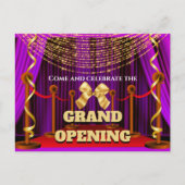 Großes Eröffnen des lila goldfarbenen VIP-Party  Ankündigungspostkarte (Vorderseite)