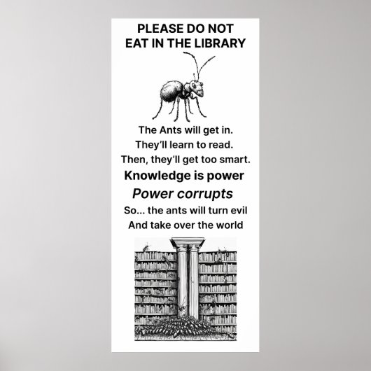 Grosses Essen in der Bibliothek Poster (Vorne)