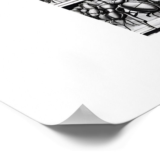 Grosses Essen in der Bibliothek Poster (Ecke)