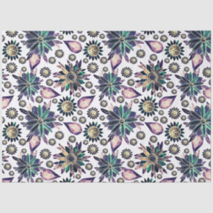 Grosses, farbiges Retro-Blume-Muster Seidenpapier