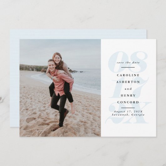 Grosses, feines und helles Foto Save The Date (Vorne/Hinten)