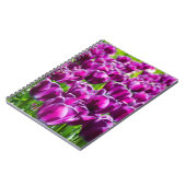 Grosses Feld lila Tulpen Notizblock (Linke Seite)