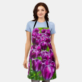 Grosses Feld lila Tulpen Schürze (Getragen)