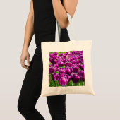 Grosses Feld lila Tulpen Tragetasche (Vorderseite (Produkt))