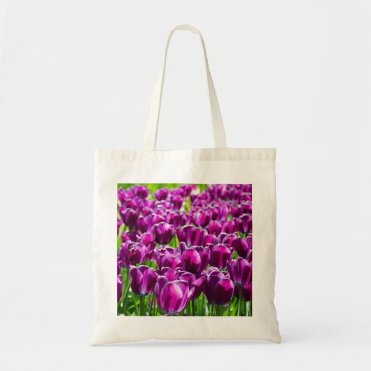 Grosses Feld lila Tulpen Tragetasche (Vorne)