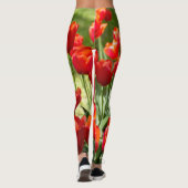 Grosses Feld roter Tulpen Leggings (Rückseite)