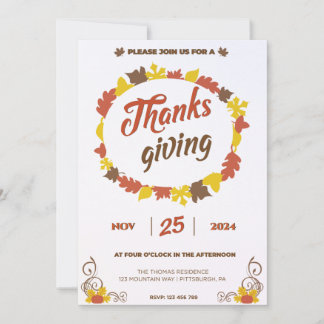 Großes Fest in Leafy Pumpkin Blätter auf Crystal Einladung