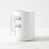 Großes fettes Monogramm Anfangsbuchstabe Kaffeetasse (Vorderseite Links)