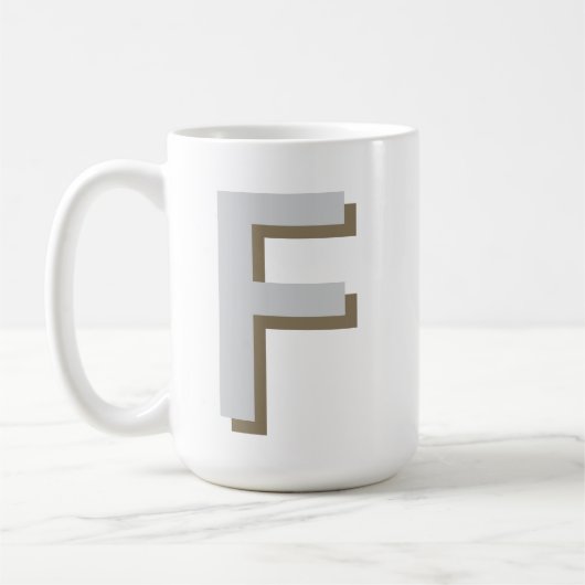 Großes fettes Monogramm Anfangsbuchstabe Kaffeetasse (Links)