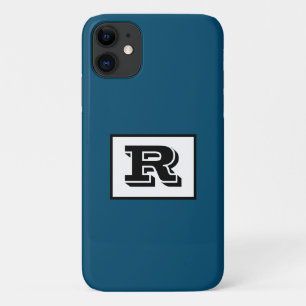 Großes fettes schwarzes Monogramm mit Umrandung, O Case-Mate iPhone Hülle