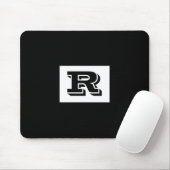 Großes fettes schwarzes umrandetes Monogramm, Schw Mousepad (Mit Mouse)