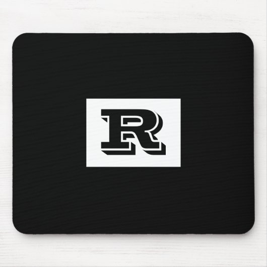 Großes fettes schwarzes umrandetes Monogramm, Schw Mousepad (Vorne)