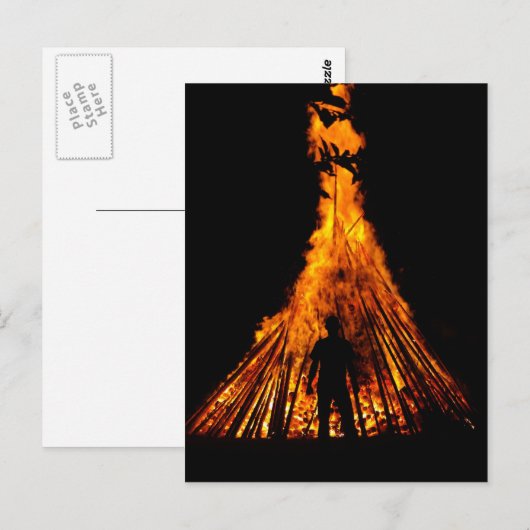 Großes Feuer Postkarte (Vorne/Hinten)