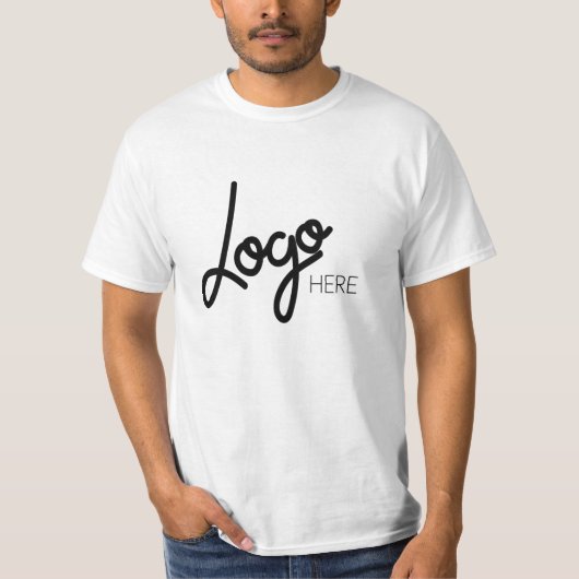 Großes Firmenlogo Modern Mens White T-Shirt (Vorderseite)