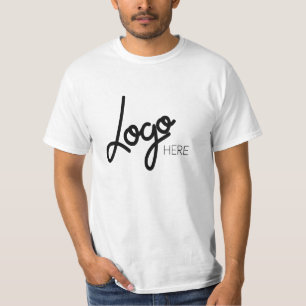 Großes Firmenlogo Moderne Herren Weiß T-Shirt