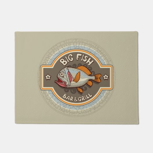 Großes Fisch-Bar und Grill-Plakat Fußmatte (Vorderseite)
