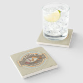 Großes Fisch-Bar und Grill-Plakat Steinuntersetzer (Seitenansicht)