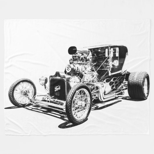 Grosses Fleece Blanket-Frisierte Auto (Vorderseite (Horizontal))