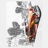 Grosses Fleece Blanket-Frisierte Auto (Vorderseite)