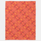 Grosses Fleece Blanket Orange Begonia Muster (Vorderseite)