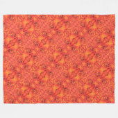 Grosses Fleece Blanket Orange Begonia Muster (Vorderseite (Horizontal))