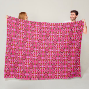 Grosses Fleece Blanket rosa Peonies Muster.